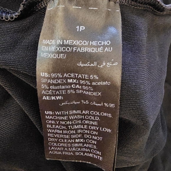 Chico's Traveler 1P Acetate Slinky Stretchy Black Asymmetrical Dress - Picture 4 of 8